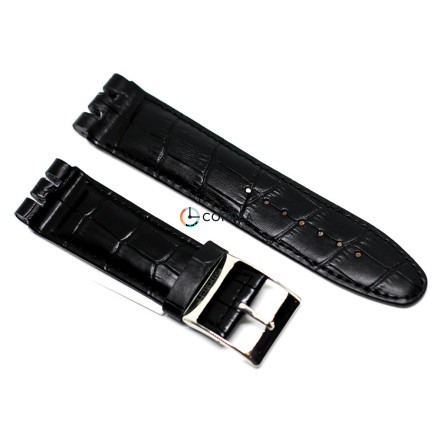 Ремінець шкіряний для годинників Swatch чорний RS-004 - 6